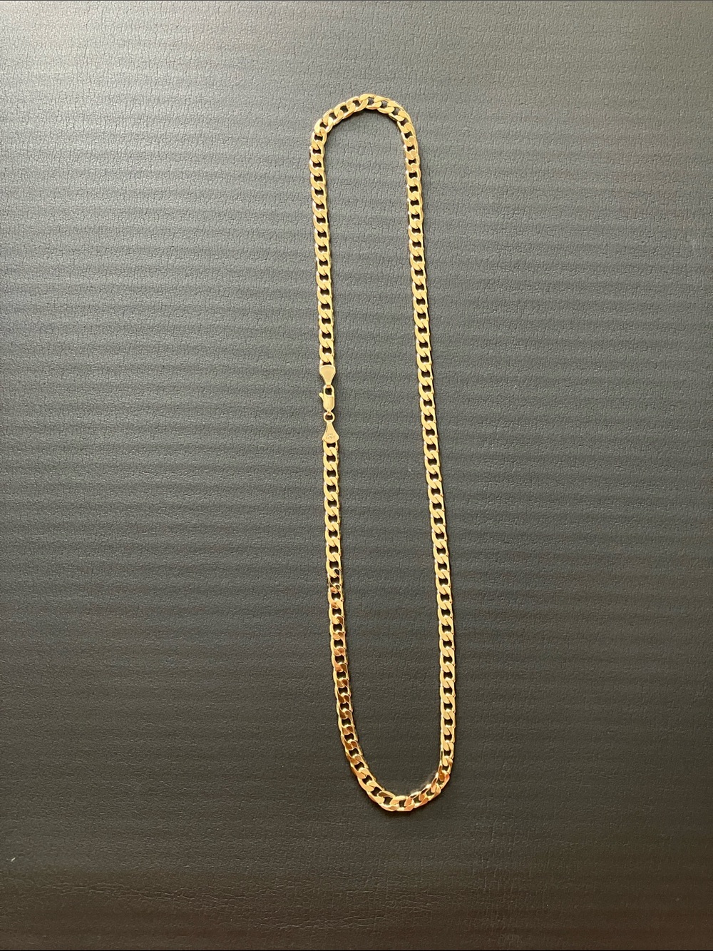 14k Yellow Gold Bonded Curb Chain Necklace 24”
